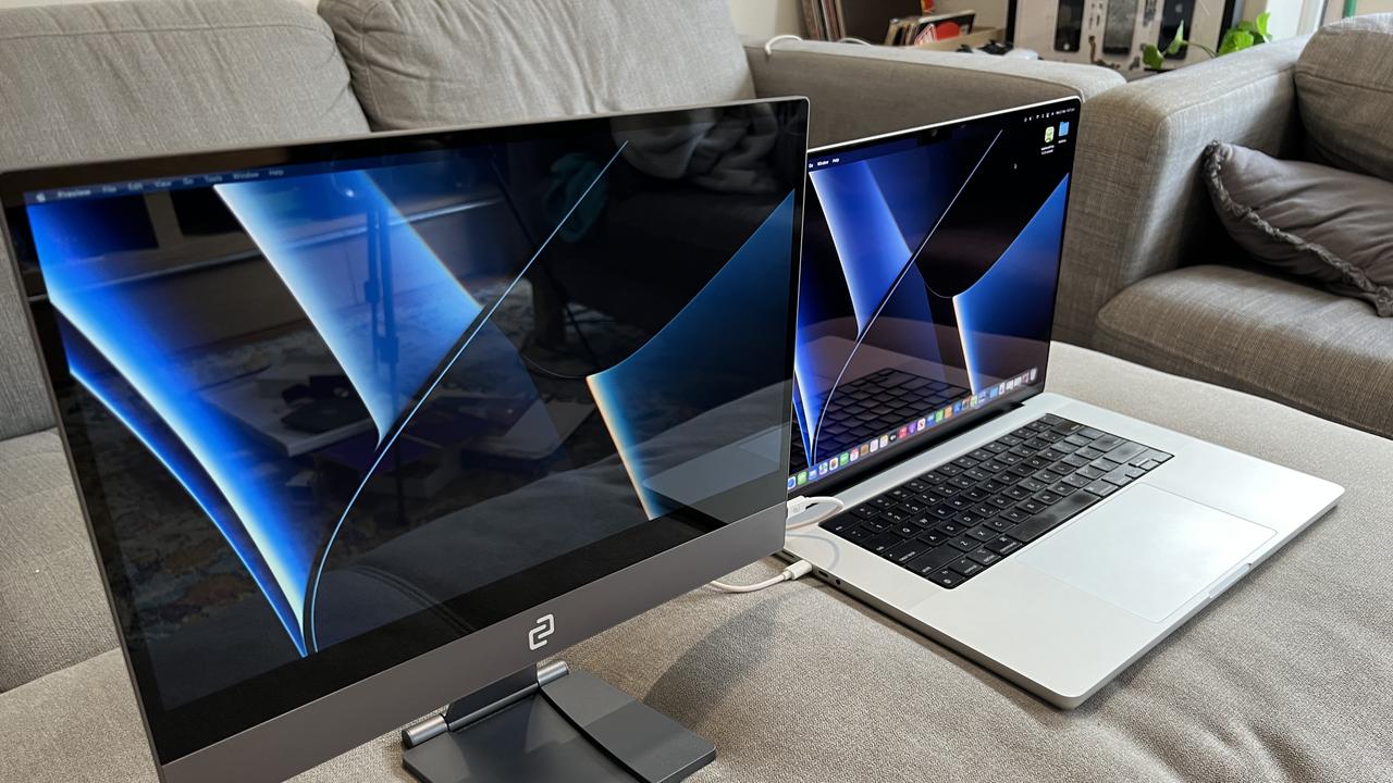 The espresso V2 display does not need to be plugged into power and comes with a USB-C to USBC cable which is the perfect connection for a Macbook. Picture: Supplied/Elly Awesome