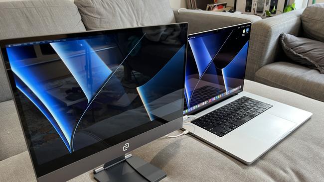 The espresso V2 display does not need to be plugged into power and comes with a USB-C to USBC cable which is the perfect connection for a Macbook. Picture: Supplied/Elly Awesome