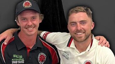 Travis Wheller (left) and Alex Nooy had a 244-run stand. Picture: Facebook