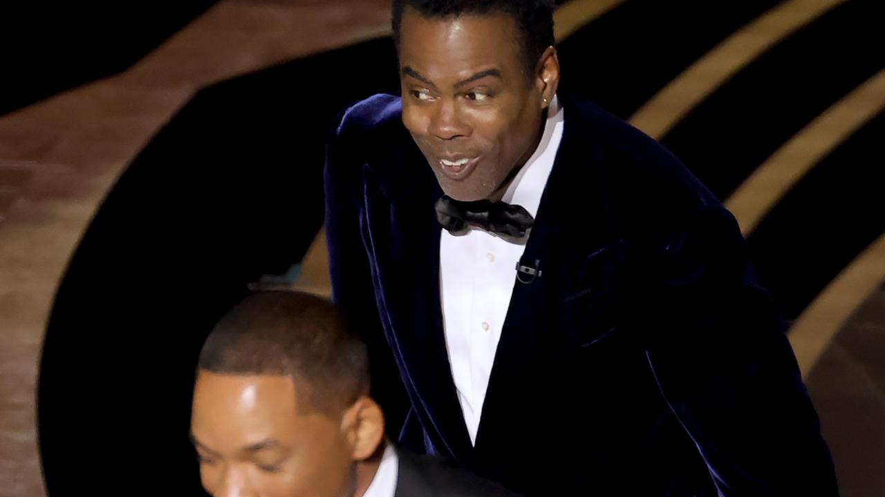 Will Smith walks off stage after slapping Chris Rock. Picture: Getty Images