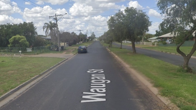 Police allege the 35-year-old man jumped several fences before he was finally arrested on Waugan St, Gilgandra. Picture: Google