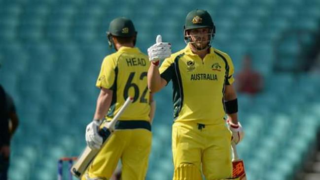 Thumbs up from Aaron Finch in match against Sri Lanka.