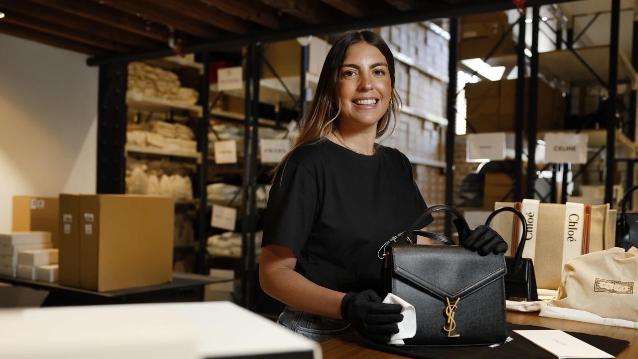 A genuine Yves Saint Laurent bag at the Cosette warehouse. Picture: Richard Dobson