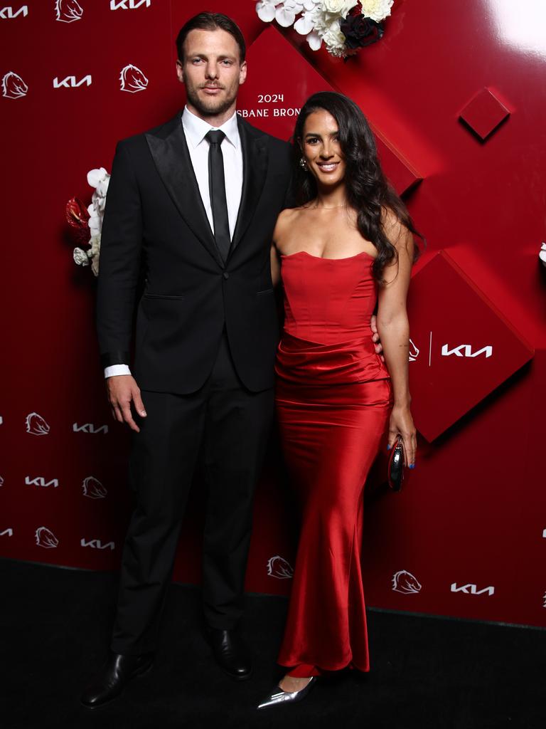 Jake Gosiewski and Avalon McRae at the Broncos awards night. Picture: David Clark