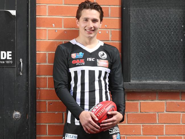 13.9.2019.Port Adelaide footballer Tobin Cox, who has overcome a serious kidney injury to play in the SANFL finals.  PIC TAIT SCHMAAL.