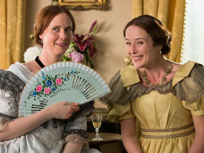 Cynthia Nixon as Emily Dickinson in a scene with her sister Vinnie (Jennifer Ehle) from A Quiet Passion. Picture: Johan Voets