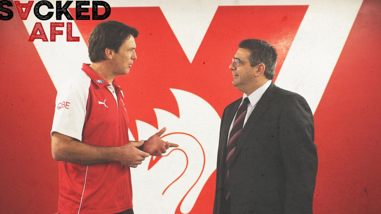 ‘Really bizarre’: Ugly Demetriou gibe motivated Swans’ 2005 flag