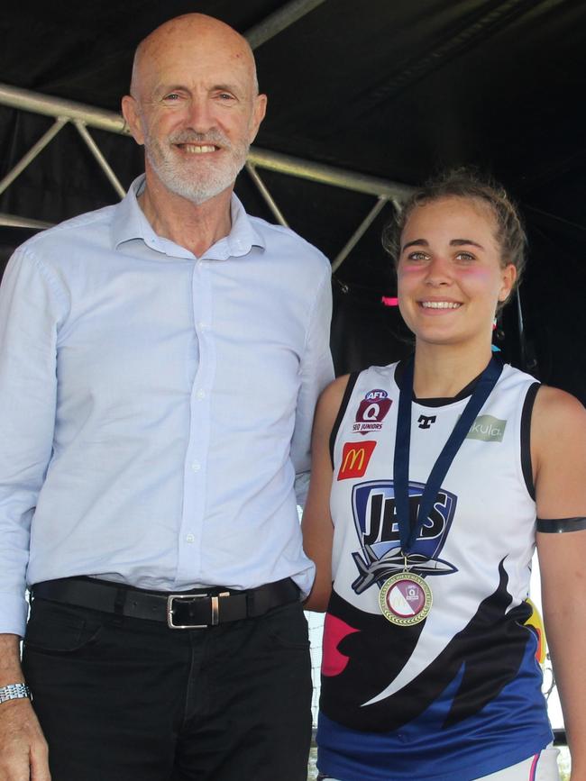 Oceah Wulf of North Shore Jets won the Under 15 Girls Div 2 best on ground for the SEQJ Sunshine Coast grand finals. Picture: Supplied