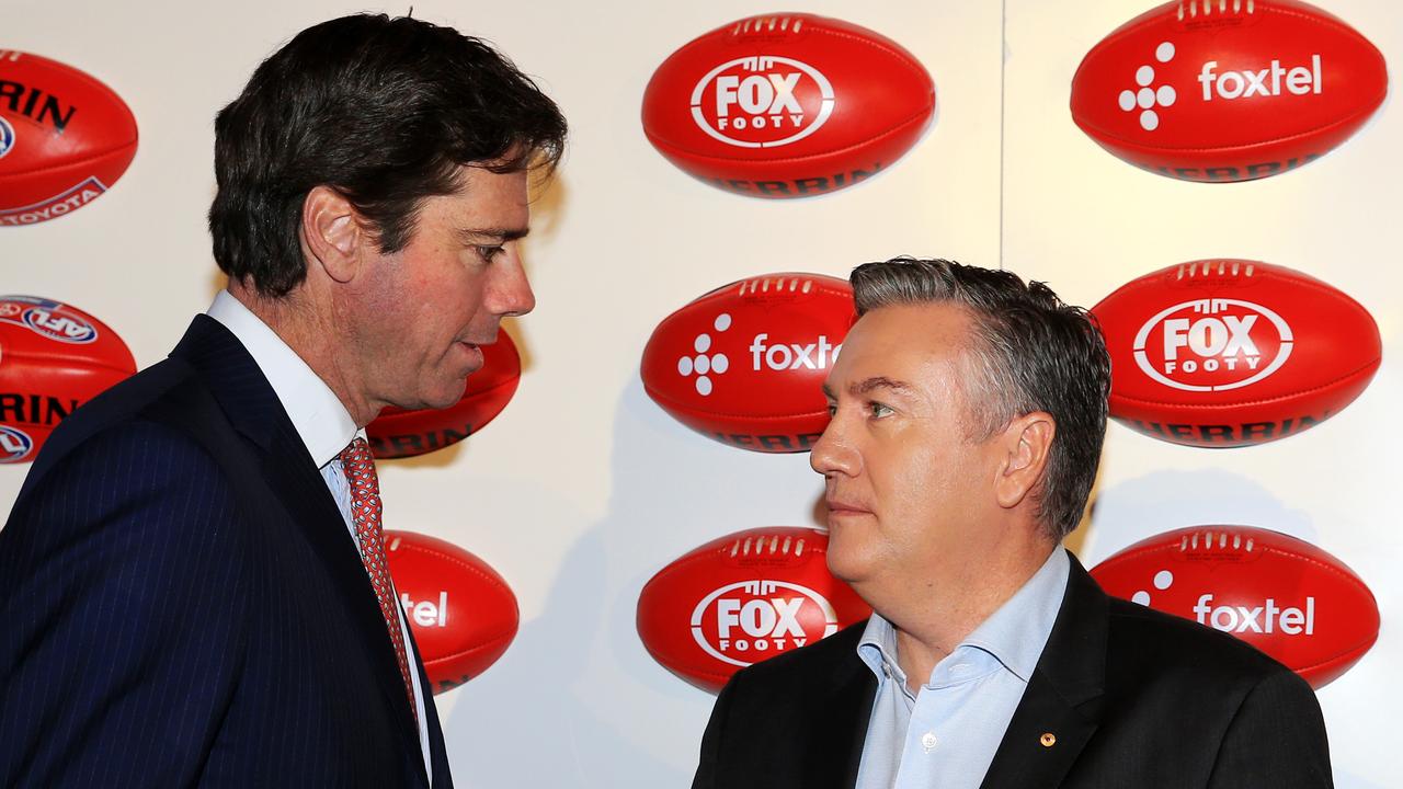 Gillon McLachlan has revealed he called Eddie McGuire to address the Magpies president’s comments. Picture: Mark Stewart