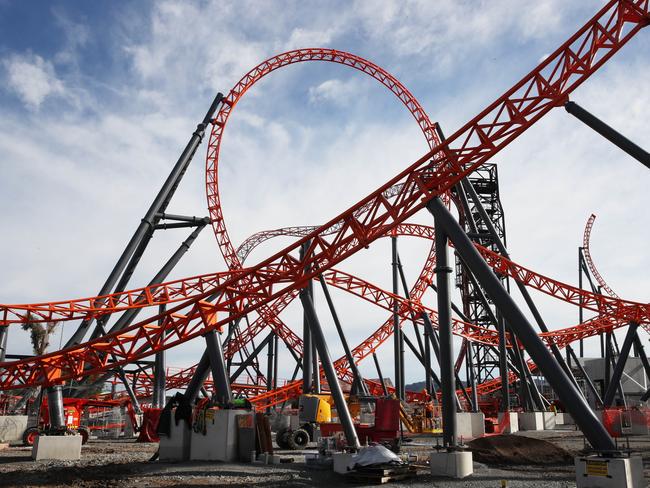 The Steel Taipan rollercoaster nears completion in 2021. Picture Glenn Hampson