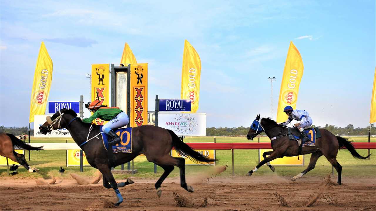 Roma Cup place winners Alisha Ross on Green Empire and Adin Thompson on Fab&#39;s Cowboy. Picture: Jorja McDonnell