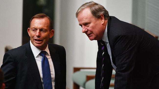 Former prime minister Tony Abbott and former treasurer Peter Costello.