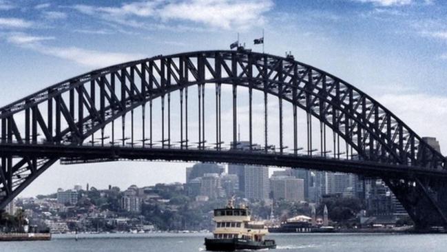 Flags on the Harbour Bridge at half-mast today............................................................................................