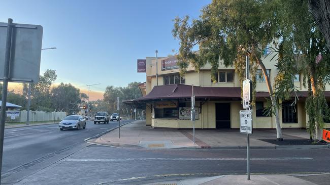 Todd Tavern on the Cnr of Wills Tce and Todd St the morning after a man was fatally stabbed in Alice Springs. 02/06/23.