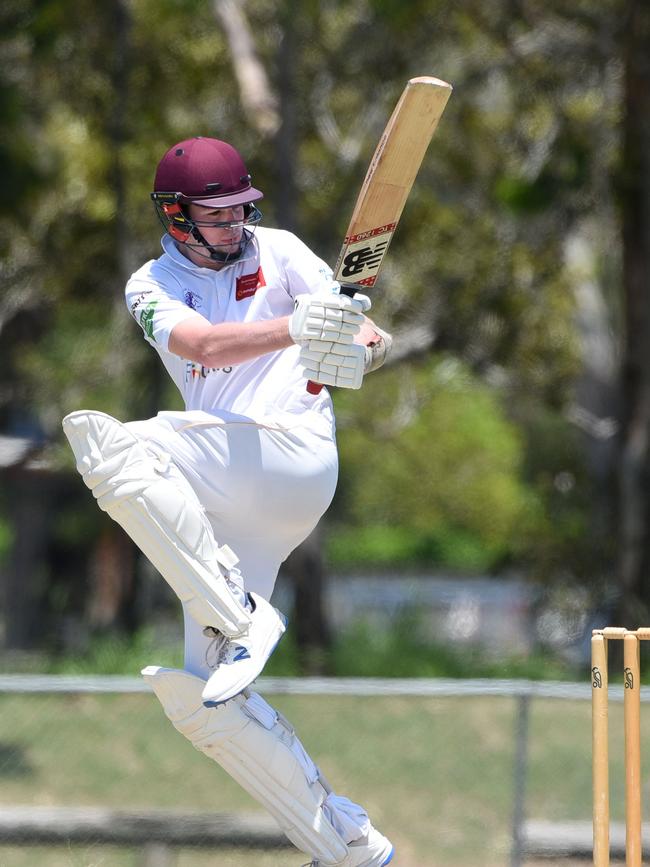 Kookaburra Cup cricket - Palm Beach Currumbin vs. Coomera Hope Island at Salk Oval. Palm beach batsman Zane Beattie. (Photo/Steve Holland)