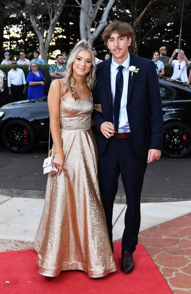 Dakota Dolan and Tom Bradford at Centenary Heights State High School formal. Picture; Patrick Woods.