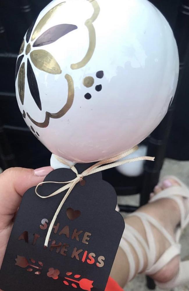 Guests were given maracas to shake at the couple’s kiss. Picture: Instagram