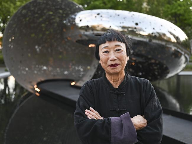 CANBERRA, Australia - October 24, 2024: Lindy Lee's and Ouroboros, an immersive, public sculpture at National Gallery of Australia in Canberra. Ouroboros was commissioned to celebrate the National GalleryÃ¢â¬â¢s 40th anniversary in 2022. Picture: Martin Ollman