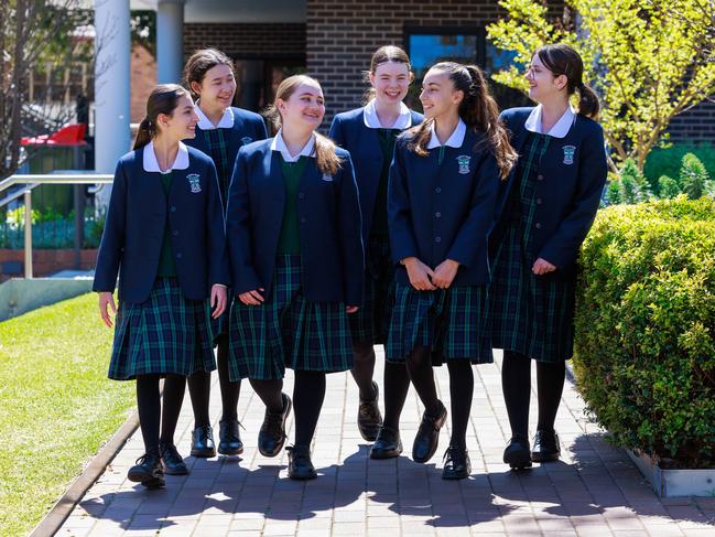 Year 8 students at St Ursula's College in Kingsgrove. They will be able to choose the IB diploma when they’re in Year 11 if they wish. Picture: Justin Lloyd