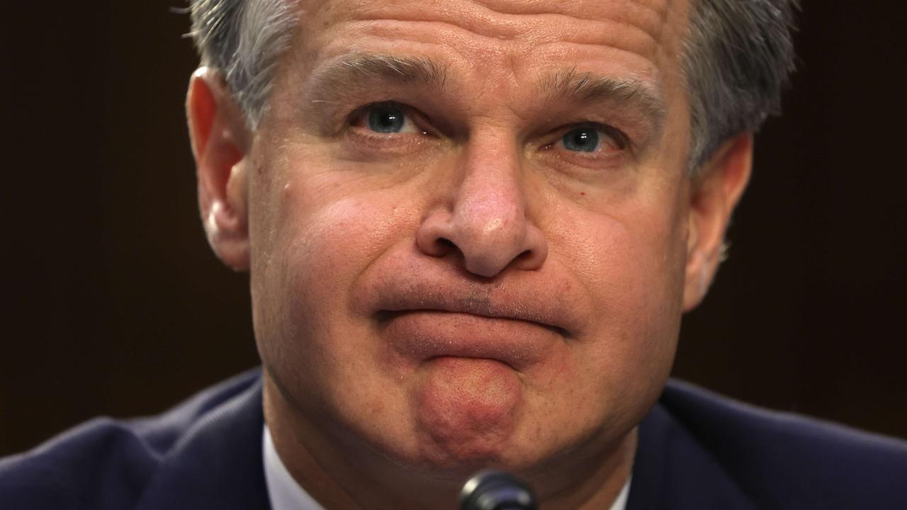 Is this the Trump-appointed FBI Director Christopher Wray, or notorious mass murderer Adolf Hitler? It’s so hard to tell. Picture: Alex Wong/Getty Images/AFP