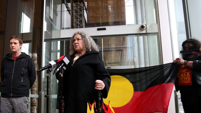 Black Lives Matter protester Auntie Ronda Dixon Grovener after the Supreme Court handed down its decision not to allow their planned protest. Picture: Damian Shaw