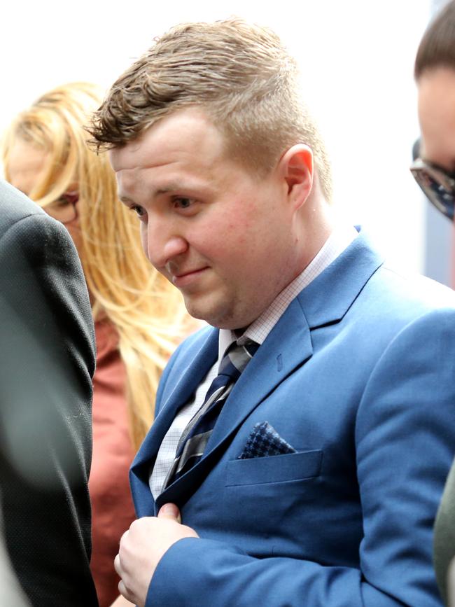 William Russell leaves court. Picture: Kelly Barnes/AAP