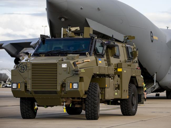 It’s not just Bushmaster infantry vehicles Australia is sending to Ukraine, with Nuix technology being used to investigate alleged war crimes committed by Russian soldiers and mercenaries. Picture: ADF via NCA NewsWire