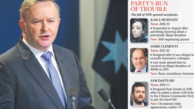 Federal Labor leader Anthony Albanese in Sydney on Sunday announces a review of the Party’s NSW branch.