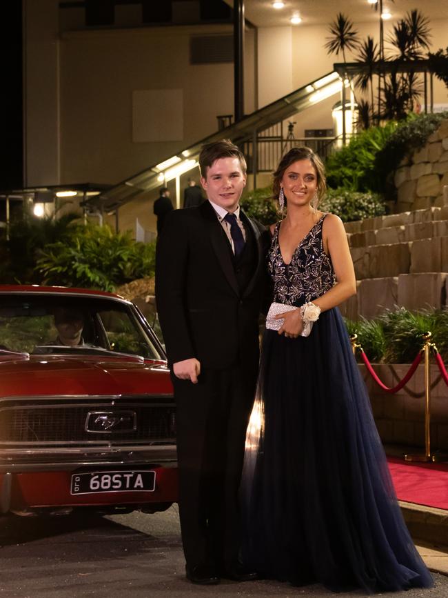 Jordan Bayldon and Ella Ramsey. Hillcrest Christian College 2020 school formal. Photo: Supplied