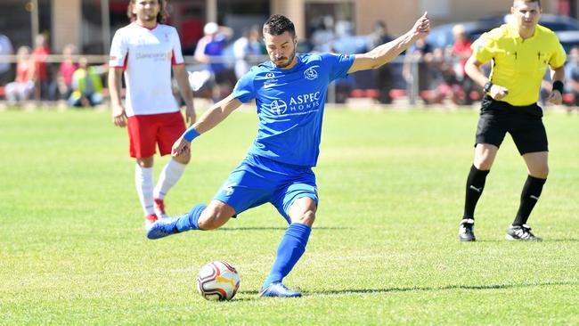 Italian import Fausto Erba scored a late winner for Adelaide Olympic against MetroStars. Picture: AAP Image/Keryn Stevens