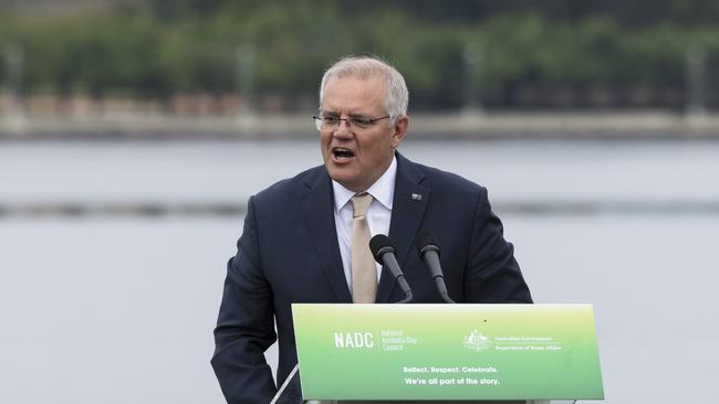 Scott Morrison speaks in Canberra on Wednesday. Picture: Getty Images