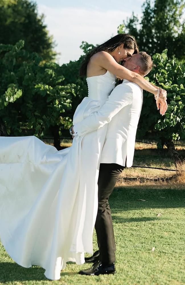 Stephanie Rice with Mark Lassey at Sandalford Wines in Western Australia. Pic: Instagram.