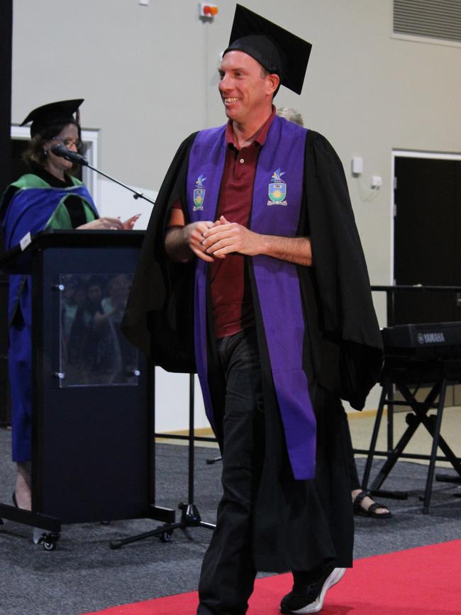 Peter Dowden graduated with a Master of Teaching (Secondary) at the CQUniversity graduation ceremony in Bundaberg on December 14, 2023.