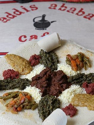 A selection of dishes at Addis Ababa.