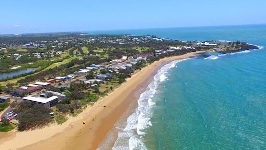 Bargara Beach where the teen girl was bitten by the shark.