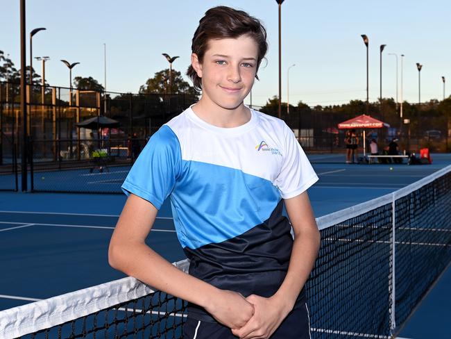 Ymerali Ibraimi is in the top 350 juniors in the world in his age group – under-14. Picture: Tennis Australia/ BRADLEY KANARIS