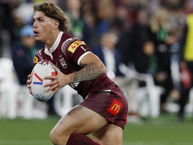 Reece Walsh will play with Kalyn Ponga for the first time in the Origin arena. Picture: Michael Klein