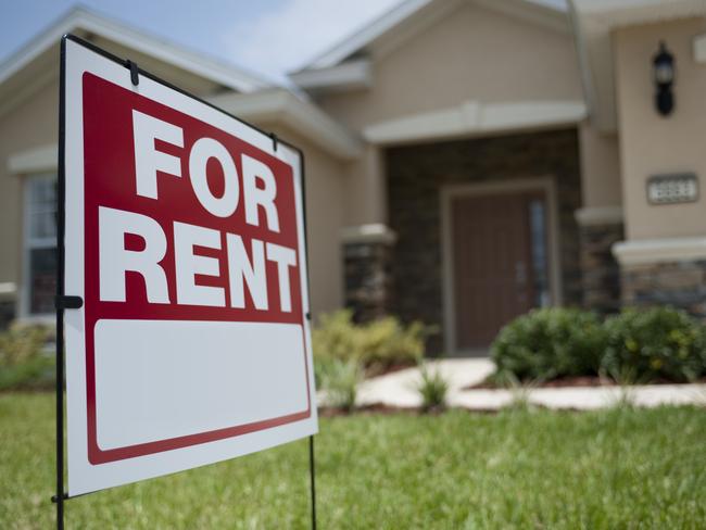 For Rent sign in front of new house