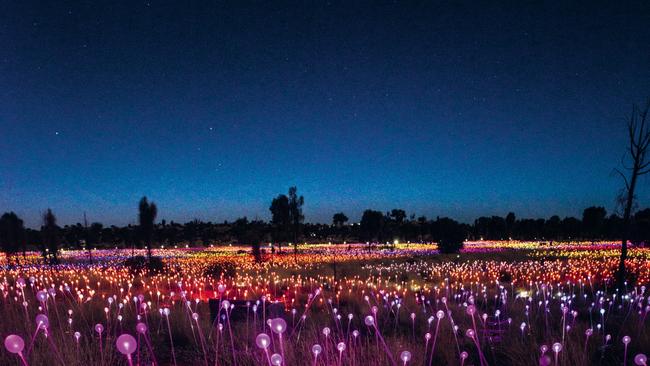 The Field of Light art installation at Uluru.