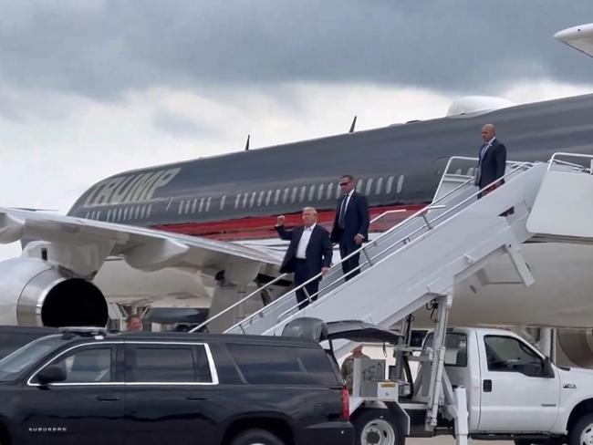 Trump arrives in Milwaukee for the RNC. Picture: X