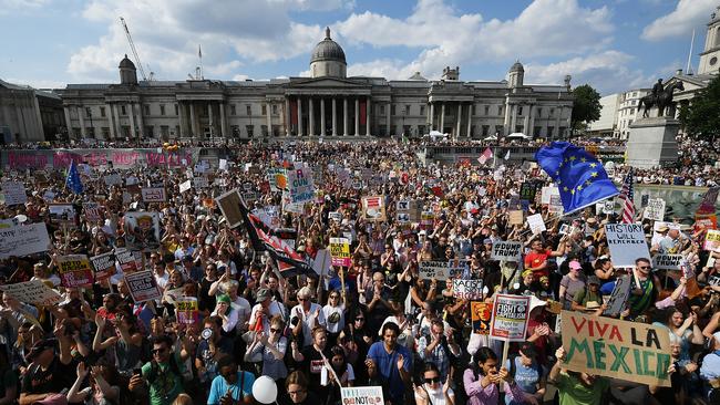 Protesters at Trafalgar Square. Picture: Getty