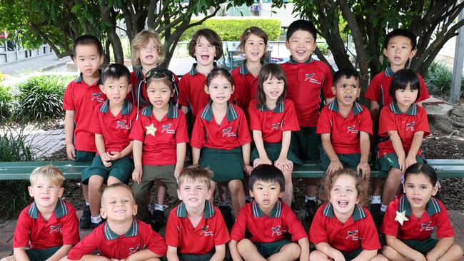 My First Year: Benowa State School Prep R. Front row: Lennox, Oscar, Rocky, Jarrod, Sabrina, Charlotte. Middle row: Eli, Praonapa, Tanicha, Claire, Aiden, Ariana. Back row: Asher, Frankie, Michelangelo, Millie, Jun, Juno Picture: Glenn Hampson.