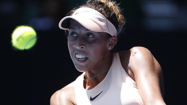American Madison Keys during her fourth round match win over Caroline Garcia