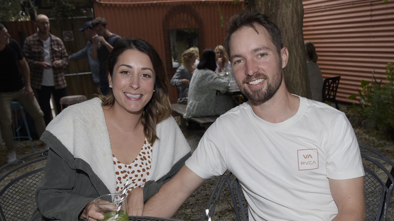 Laura and Liam King. People page - Evan Hocking, Jarryd Goundrey and Alex Keen featured in a comedy event held at Bobby Dre Mexican in Pakington Street on Sunday afternoon. Picture: Alan Barber