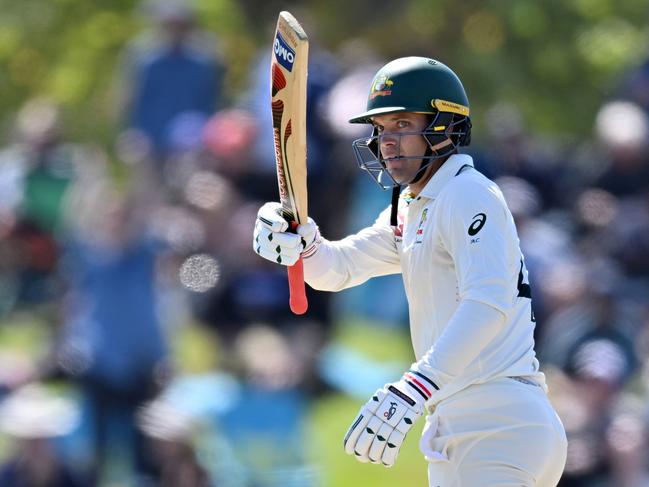 Alex Carey was named man-of-the-match for his clutch 98 not out which clinched his side a vital 2-0 series victory in New Zealand. Picture: Getty Images