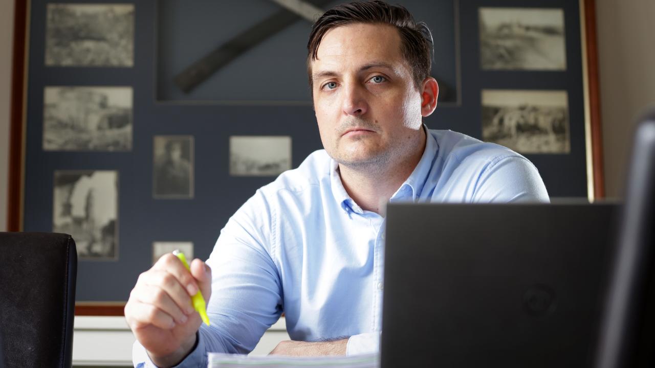 Ryan Shaw a former Army sniper, at home in Wavell Heights, Brisbane. Picture: Steve Pohlner.