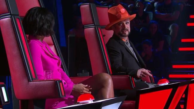 Um, was Boy George giving Delta the finger during their clash?