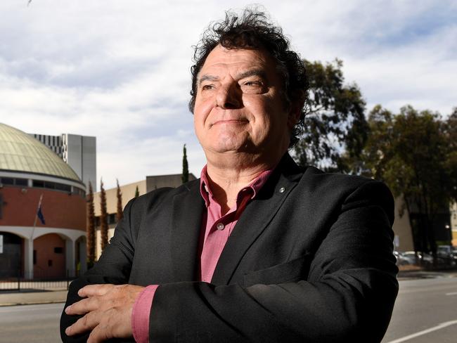 Bill Gonis, the president of the Greek Orthodox Community of SA out front of the Cathedral Church of Archangels Michael & Gabriel. STORY: About 170 car parks will be lost in a new Adelaide city council bikeway to connect the West to the east. The Greek Orthodox Church will lose all its angle parking and will affect their church services, funerals, weddings and functions. Picture: Tricia Watkinson