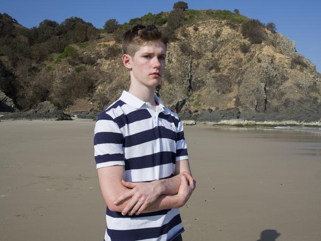 After surviving the fall and having to learn how to read and write again, Connor was struck down with a deadly infection and two further brain surgeries. Still he was denied special provisions. Picture: Natalie Grono