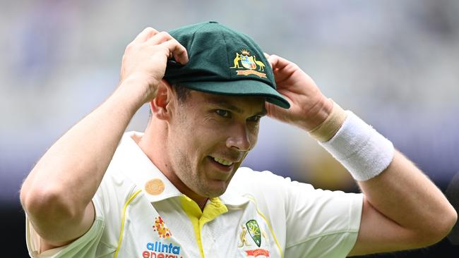 Scott Boland looks right at home in the baggy green. Picture: Getty